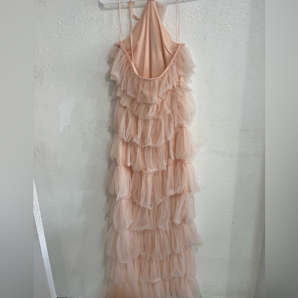 MARBLE Layered Blush Tulle Maxi Skirt - Picture 4 of 9